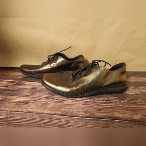 COLE HAAN 2.ZEROGRAND BRONZE LEATHER SHOE